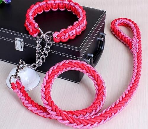 Doppelstrang-Seil, große Hundeleinen, Metall, P-Kette, Schnalle, nationale Farbe, Haustier-Traktionsseil, Halsband-Set für große Hunde, 1,2 m Länge Doppelstrang-Seil, große Hundeleinen, Metall, P-Kette, Schnalle, nationale Farbe, Haustier-Traktionsseil, Halsband-Set für große Hunde, 1,2 m Länge von YEAG