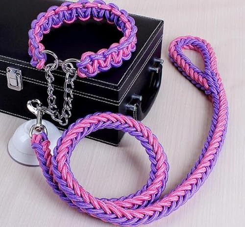 Doppelstrang-Seil, große Hundeleinen, Metall, P-Kette, Schnalle, nationale Farbe, Haustier-Traktionsseil, Halsband-Set für große Hunde, 1,2 m Länge Doppelstrang-Seil, große Hundeleinen, Metall, P-Kette, Schnalle, nationale Farbe, Haustier-Traktionsseil, Halsband-Set für große Hunde, 1,2 m Länge von YEAG