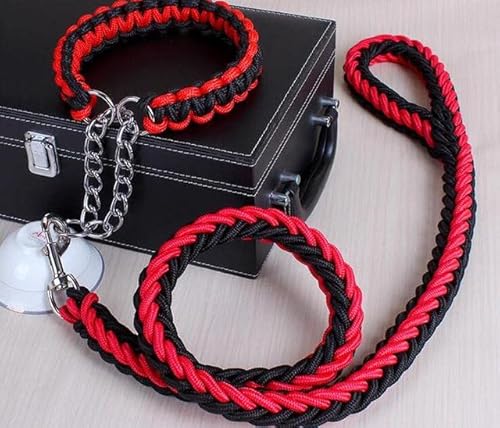 Doppelstrang-Seil, große Hundeleinen, Metall, P-Kette, Schnalle, nationale Farbe, Haustier-Traktionsseil, Halsband-Set für große Hunde, 1,2 m Länge Doppelstrang-Seil, große Hundeleinen, Metall, P-Kette, Schnalle, nationale Farbe, Haustier-Traktionsseil, Halsband-Set für große Hunde, 1,2 m Länge von YEAG