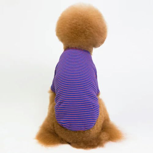 Frühling und Sommer Haustier Kleidung Hund Kleidung Kleidung gestreiften unteren Hemd gestreiften Pyjamas T-Shirt Teddy Fadou von YEAG
