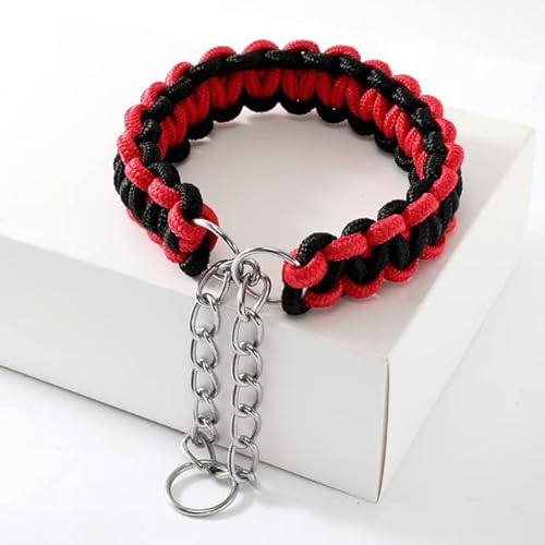 Gewebtes Hundehalsband, P-Kette, Golden Retriever, Nylon, verstellbares Halsband für kleine, mittelgroße und große Hunde, zum Spazierengehen, Artefakt, Haustierzubehör von YEAG