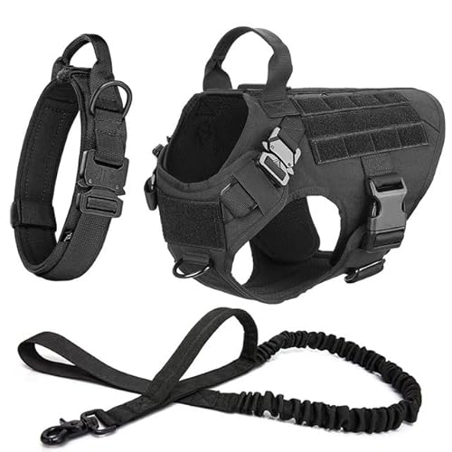Großes Hundegeschirr, Deutscher Schäferhund, Malinois, Trainings-Weste, Hundegeschirr und Leine und Halsband, Set für alle Rassen und Hunde Großes Hundegeschirr, Deutscher Schäferhund, Malinois, Trainings-Weste, Hundegeschirr und Leine und Halsband, Set für alle Rassen und Hunde von YEAG
