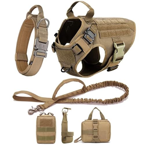 Großes Hundegeschirr, Deutscher Schäferhund, Malinois, Trainings-Weste, Hundegeschirr und Leine und Halsband, Set für alle Rassen und Hunde Großes Hundegeschirr, Deutscher Schäferhund, Malinois, Trainings-Weste, Hundegeschirr und Leine und Halsband, Set für alle Rassen und Hunde von YEAG