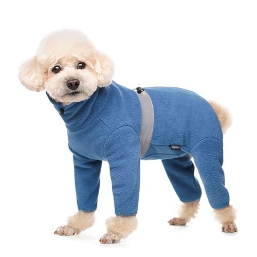 Herbst Winter Kleidung für kleine Hunde Weiche Warme Polar Fleece Haustier Overall Reflektierend Voll Geschlossen Bauch Mantel für Jungen Mädchen Hunde von YEAG