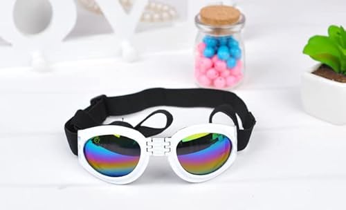 Hund Sonnenbrille Cool Pet Hund Zubehör Einstellbare Brille Für Französische Bulldoggen Medium Große Hund Wasserdichte Brille von YEAG