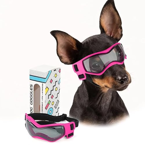 Hunde-Sonnenbrille, weich, verstellbar, UV-Schutz, Haustierbrille, einfach zu tragen, für kleine und mittelgroße Rassen, Outdoor-Reiten, Autofahren von YEAG