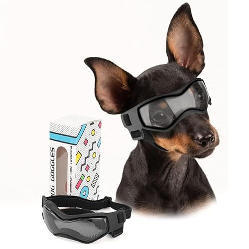 Hunde-Sonnenbrille, weich, verstellbar, UV-Schutz, Haustierbrille, einfach zu tragen, für kleine und mittelgroße Rassen, Outdoor-Reiten, Autofahren von YEAG