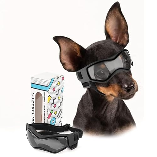 Hunde-Sonnenbrille, weich, verstellbar, UV-Schutz, Haustierbrille, einfach zu tragen, für kleine und mittelgroße Rassen, Outdoor-Reiten, Autofahren von YEAG