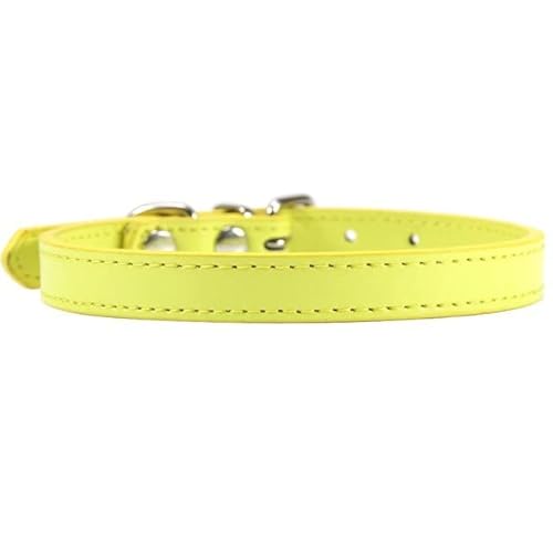Hundehalsband, PU-Leder, weich, einfarbig, verstellbar, für kleine und mittelgroße und große Hunde, 16 Farben Hundehalsband, PU-Leder, weich, einfarbig, verstellbar, für kleine und mittelgroße und große Hunde, 16 Farben von YEAG