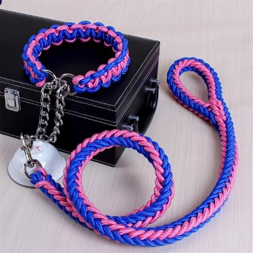 Hundeleine, 1,2 m, 17 Farben, doppelsträngig, große Hundeleine, Metall, P-Kettenschnalle, nationale Farbe, Haustier-Traktionsseil-Halsband Hundeleine, 1,2 m, 17 Farben, doppelsträngig, große Hundeleine, Metall, P-Kettenschnalle, nationale Farbe, Haustier-Traktionsseil-Halsband von YEAG