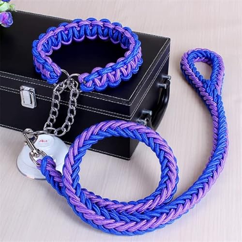 Hundeleine, 1,2 m, 17 Farben, doppelsträngig, große Hundeleine, Metall, P-Kettenschnalle, nationale Farbe, Haustier-Traktionsseil-Halsband Hundeleine, 1,2 m, 17 Farben, doppelsträngig, große Hundeleine, Metall, P-Kettenschnalle, nationale Farbe, Haustier-Traktionsseil-Halsband von YEAG