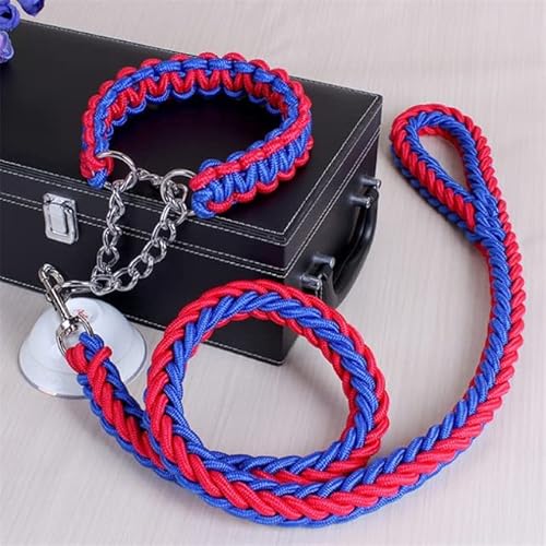 Hundeleine, 1,2 m, 17 Farben, doppelsträngig, große Hundeleine, Metall, P-Kettenschnalle, nationale Farbe, Haustier-Traktionsseil-Halsband Hundeleine, 1,2 m, 17 Farben, doppelsträngig, große Hundeleine, Metall, P-Kettenschnalle, nationale Farbe, Haustier-Traktionsseil-Halsband von YEAG