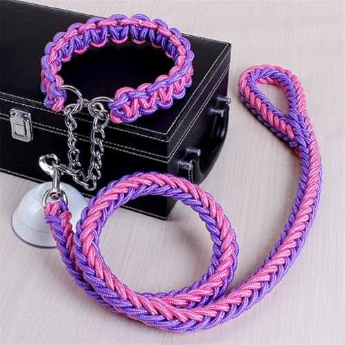 Hundeleine, 1,2 m, 17 Farben, doppelsträngig, große Hundeleine, Metall, P-Kettenschnalle, nationale Farbe, Haustier-Traktionsseil-Halsband Hundeleine, 1,2 m, 17 Farben, doppelsträngig, große Hundeleine, Metall, P-Kettenschnalle, nationale Farbe, Haustier-Traktionsseil-Halsband von YEAG