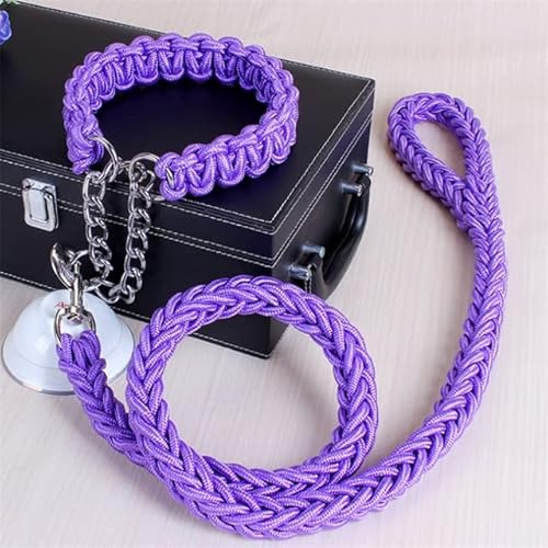 Hundeleine, 1,2 m, 17 Farben, doppelsträngig, große Hundeleine, Metall, P-Kettenschnalle, nationale Farbe, Haustier-Traktionsseil-Halsband Hundeleine, 1,2 m, 17 Farben, doppelsträngig, große Hundeleine, Metall, P-Kettenschnalle, nationale Farbe, Haustier-Traktionsseil-Halsband von YEAG