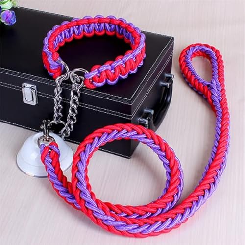 Hundeleine, 1,2 m, 17 Farben, doppelsträngig, große Hundeleine, Metall, P-Kettenschnalle, nationale Farbe, Haustier-Traktionsseil-Halsband Hundeleine, 1,2 m, 17 Farben, doppelsträngig, große Hundeleine, Metall, P-Kettenschnalle, nationale Farbe, Haustier-Traktionsseil-Halsband von YEAG