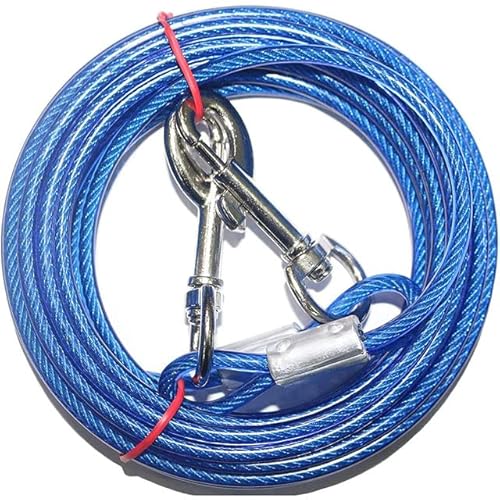 Kabel, verzinkter Stahldraht, Haustierleine mit PVC-Beschichtung, kausichere Leine für große Hunde, Haustiere, Hunde, Hof, Camping, Outdoor von YEAG