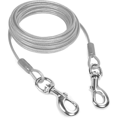 Kabel, verzinkter Stahldraht, Haustierleine mit PVC-Beschichtung, kausichere Leine für große Hunde, Haustiere, Hunde, Hof, Camping, Outdoor Kabel, verzinkter Stahldraht, Haustierleine mit PVC-Beschichtung, kausichere Leine für große Hunde, Haustiere, Hunde, Hof, Camping, Outdoor von YEAG