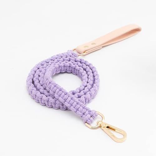 Leder-Hundehalsband, Leine, Set, luxuriös, handgestrickte Hundeleine, weich, für Welpen, Training, Wandern, Seile für Hunde Leder-Hundehalsband, Leine, Set, luxuriös, handgestrickte Hundeleine, weich, für Welpen, Training, Wandern, Seile für Hunde von YEAG