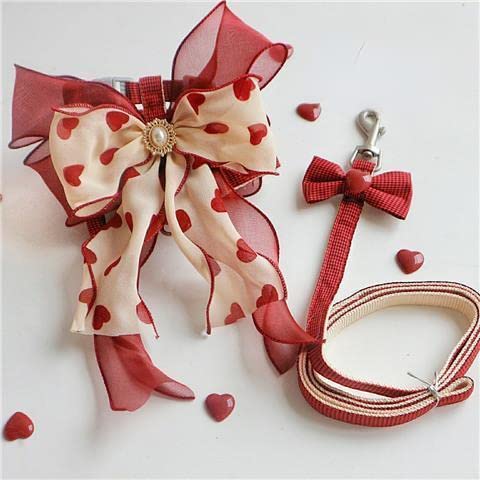 Love Pet Leash Set Cute Big Bow Cat Rope Small Dog Dog Universal Dog Harness and Leash Set Dog Clothes Accessories Love Pet Leash Set Cute Big Bow Cat Rope Small Dog Dog Universal Dog Harness and Leash Set Dog Clothes Accessories von YEAG