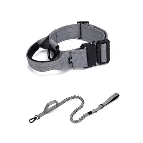 Schweres Hundehalsband, taktisches Halsband, Leine, Set, verstellbar, reflektierend, für mittelgroße und große Hunde, Zubehör für die Jagd Schweres Hundehalsband, taktisches Halsband, Leine, Set, verstellbar, reflektierend, für mittelgroße und große Hunde, Zubehör für die Jagd von YEAG