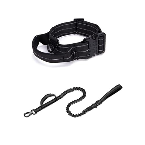 Schweres Hundehalsband, taktisches Halsband, Leine, Set, verstellbar, reflektierend, für mittelgroße und große Hunde, Zubehör für die Jagd Schweres Hundehalsband, taktisches Halsband, Leine, Set, verstellbar, reflektierend, für mittelgroße und große Hunde, Zubehör für die Jagd von YEAG