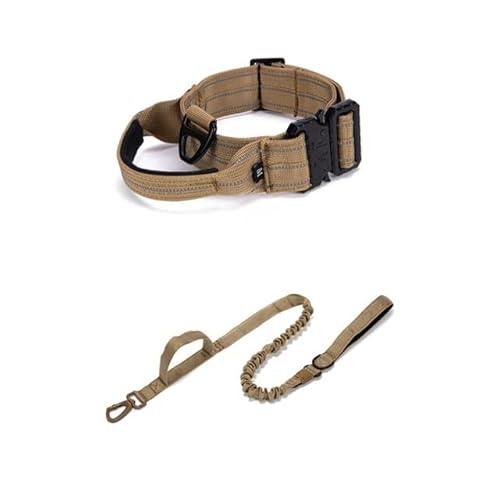 Schweres Hundehalsband, taktisches Halsband, Leine, Set, verstellbar, reflektierend, für mittelgroße und große Hunde, Zubehör für die Jagd von YEAG