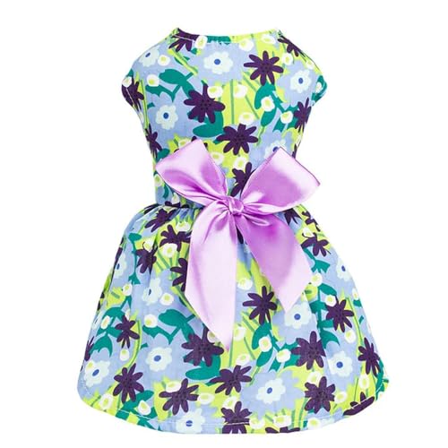 Sommer Hund Kleine Floral Prinzessin Kleid Welpen Kleider Für Hunde Rock Prinzessin Hund Hochzeit Kleider Multicolor Ärmellos Röcke von YEAG