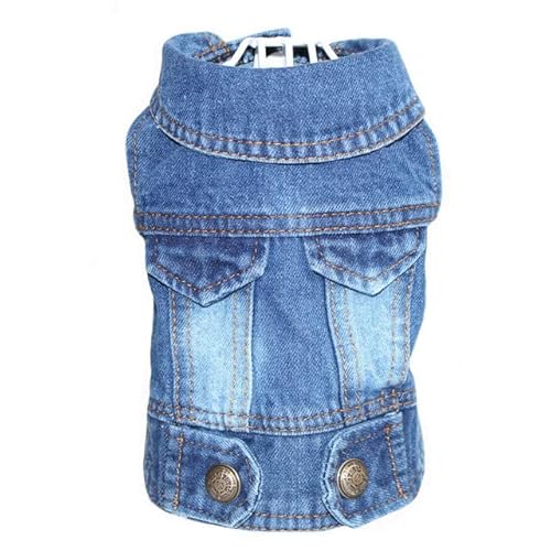 Stilvolle Cowboy Hundejacke Frühling Denim Hundekleidung Weste Welpenkleidung für Hunde Chihuahua Yorkies Casual Jeans Haustier Mantel Kostüme von YEAG