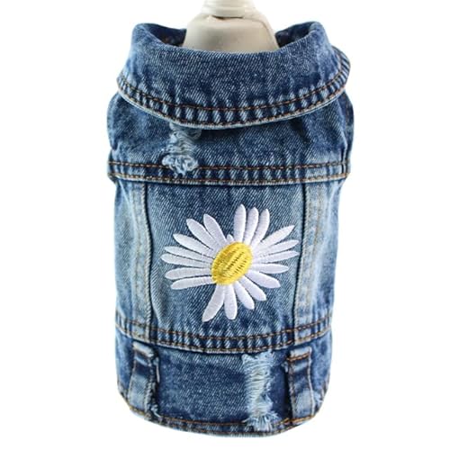 Stilvolle Cowboy Hundejacke Frühling Denim Hundekleidung Weste Welpenkleidung für Hunde Chihuahua Yorkies Casual Jeans Haustier Mantel Kostüme von YEAG