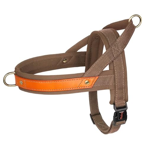 Strapazierfähiges Nylon-Hundegeschirr, kein Ziehen, Leder, weich gepolstert, Haustierweste für kleine, mittelgroße und große Hunde, französische Bulldogge, Mops Strapazierfähiges Nylon-Hundegeschirr, kein Ziehen, Leder, weich gepolstert, Haustierweste für kleine, mittelgroße und große Hunde, französische Bulldogge, Mops von YEAG