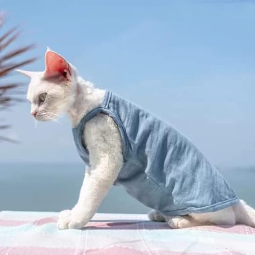 Summer Sphynx Haustier-Kleidung, Baumwolle, Kätzchen, Weste, Shirt für Sphinx, atmungsaktiv, weich, Devon Rex, weiche Kleidung von YEAG