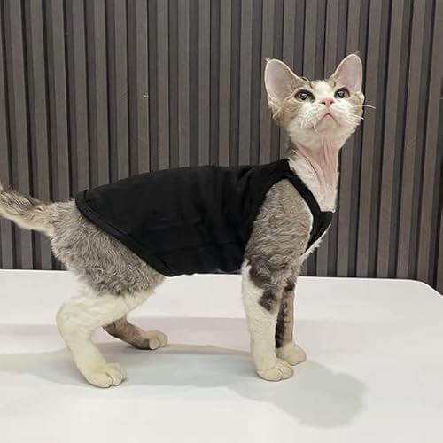 Summer Sphynx Haustier-Kleidung, Baumwolle, Kätzchen, Weste, Shirt für Sphinx, atmungsaktiv, weich, Devon Rex, weiche Kleidung von YEAG