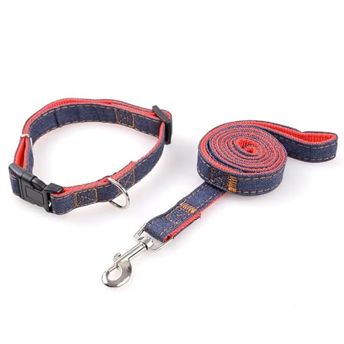 Verstellbare Leine und Halsband für Hunde, Denim, verdickt und langlebig, 4 Farben, Zugseil für kleine Hunde und Katzen Verstellbare Leine und Halsband für Hunde, Denim, verdickt und langlebig, 4 Farben, Zugseil für kleine Hunde und Katzen von YEAG