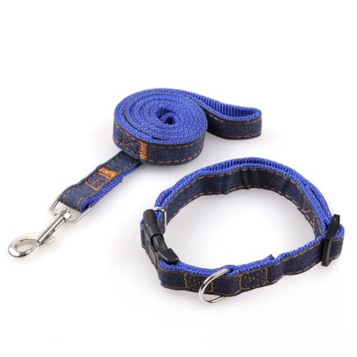 Verstellbare Leine und Halsband für Hunde, Denim, verdickt und langlebig, 4 Farben, Zugseil für kleine Hunde und Katzen Verstellbare Leine und Halsband für Hunde, Denim, verdickt und langlebig, 4 Farben, Zugseil für kleine Hunde und Katzen von YEAG