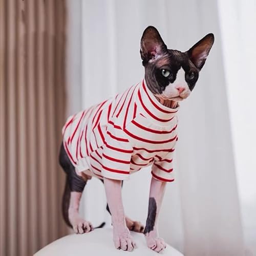 Weiche Sphynx Katzen-Hoodies für Haustiere, Kätzchen, Kleidung, gestreift, Sweatshirt für Sphynx, bequemes Devon Rex-Kostüm, Herbst, Winter, Frühling Weiche Sphynx Katzen-Hoodies für Haustiere, Kätzchen, Kleidung, gestreift, Sweatshirt für Sphynx, bequemes Devon Rex-Kostüm, Herbst, Winter, Frühling von YEAG