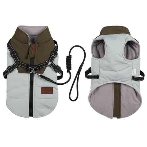 Winter Haustier Hund Jacke Mit Geschirr Seil Warme Kleidung Wasserdicht Mantel Für Kleine Mittlere Große Chihuahua Französische Bulldogge Outfits Winter Haustier Hund Jacke Mit Geschirr Seil Warme Kleidung Wasserdicht Mantel Für Kleine Mittlere Große Chihuahua Französische Bulldogge Outfits von YEAG