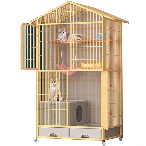 YEDECOR Katzenkäfig mit geschlossener Katzentoilette – Abnehmbare große Katzenhütten – Indoor-Katzenlaufstall für Kleintiere, Kätzchen-Kiste, Katzenhaus, Übungsplatz, 4-stöckig, 160 cm, Gelb YEDECOR Katzenkäfig mit geschlossener Katzentoilette – Abnehmbare große Katzenhütten – Indoor-Katzenlaufstall für Kleintiere, Kätzchen-Kiste, Katzenhaus, Übungsplatz, 4-stöckig, 160 cm, Gelb von YEDECOR