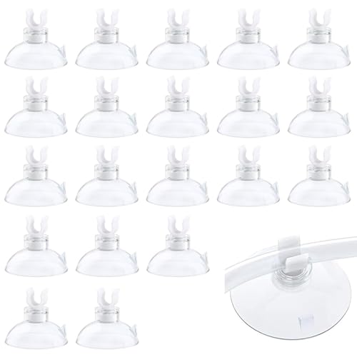 YEDJFFIYO 20 Stück Aquarium-Saugnapf-Clips, Aquarium-Saugnäpfe für Aquarien, transparente Luftschlauchhalter-Klemme, Zubehör für Aquarium-Belüftung von YEDJFFIYO