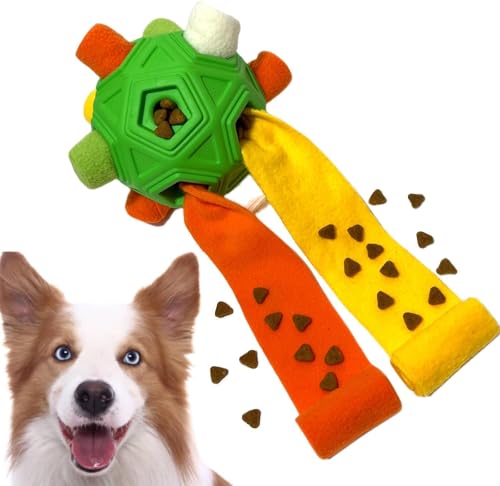 YEENER Upgrade Schnüffelball für Hunde Hundespielzeug Unzerbrechlich Ball Interaktives Spielzeug Snuffle Toys Haustier Puzzle Ball Toy für Kleine Mitte Groß Hunde (Weiß Gelb, Orbicular-15CM) von YEENER