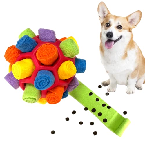 YEENER Schnüffelball für Hunde Hundespielzeug Unzerbrechlich Ball Interaktives Spielzeug Snuffle Toys Haustier Puzzle Ball Toy für Kleine Mitte Groß Hunde (Rot, Orbicular-20CM) von YEENER