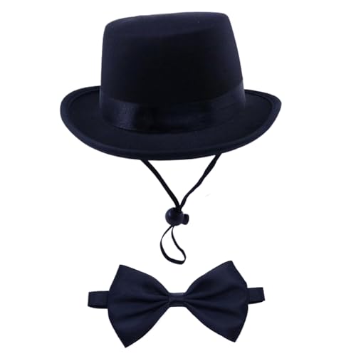 Formelles Haustierzubehör-Set, Hundekostüm-Set, Halloween-Kostüm, Zubehör für Hund und Katze, Geburtstagsparty, Hochzeit, Fotografieren, Hundehut (B) von YEHOOM