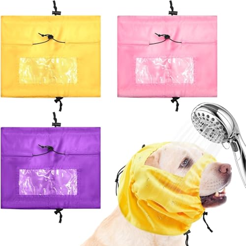 Verstellbare Hunde-Duschhaube, Hundeohrenschutz für die Badewanne, wasserdichte Hundekappe, Ohrenschutz für Hunde, Katzen, kleine und mittelgroße Haustiere, 3 Stück Verstellbare Hunde-Duschhaube, Hundeohrenschutz für die Badewanne, wasserdichte Hundekappe, Ohrenschutz für Hunde, Katzen, kleine und mittelgroße Haustiere, 3 Stück von YEHOOM