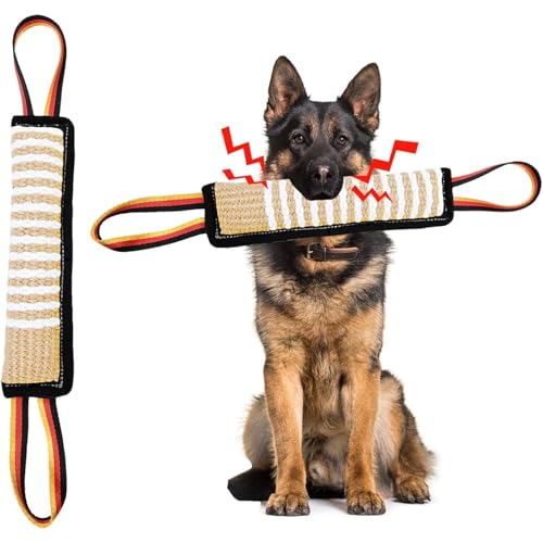 YEHOOM Hundespielzeug, Hundebeißspielzeug, Jute-Kissen, Ziehspielzeug mit 2 Griffen, Beißspielzeug, Beißspielzeug, Spielzeug für mittelgroße bis große Hunde YEHOOM Hundespielzeug, Hundebeißspielzeug, Jute-Kissen, Ziehspielzeug mit 2 Griffen, Beißspielzeug, Beißspielzeug, Spielzeug für mittelgroße bis große Hunde von YEHOOM