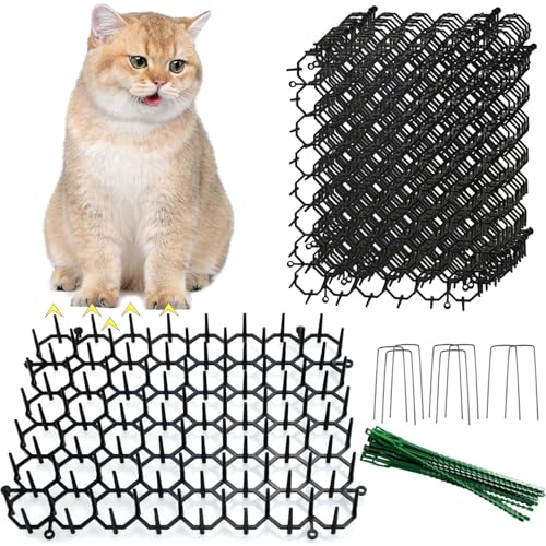 YEHOOM Katzenschutzmatte, 20,3 x 15,2 cm, Kratzmatte für Katzen mit Spikes, Katzenschutz, Innenmöbel, Garten, Zaun, Tierbarriere (12 Stück) von YEHOOM