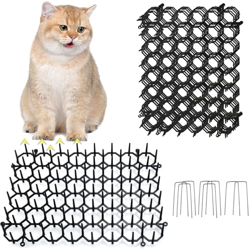 YEHOOM Katzenschutzmatte, 20,3 x 15,2 cm, Kratzmatte für Katzen mit Spikes, Katzenschutz, Innenmöbel, Garten, Zaun, Tierbarriere (6 Stück) von YEHOOM