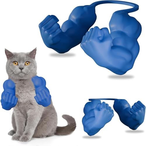 YEHOOM Kreative Katzen-Muskelarme, 3D-gedruckter starker Arm für Katzen, Geburtstagsparty und Halloween, Cosplay, für Kätzchen, Katze, Geburtstagsparty, Zubehör, Halloween-Kostüm-Zubehör (blau) von YEHOOM
