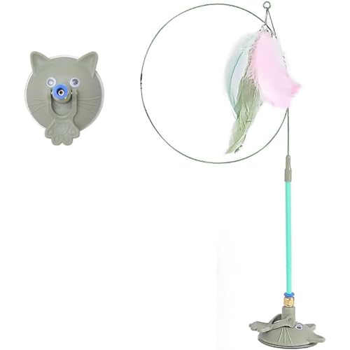 YEHOOM Saugnapf-Katzenspielzeug mit bunten Ersatzfedern für Indoor-Katzen, interaktives Katzenspielzeug, Bewegung und Unterhaltung für aktive Katzen, Grün YEHOOM Saugnapf-Katzenspielzeug mit bunten Ersatzfedern für Indoor-Katzen, interaktives Katzenspielzeug, Bewegung und Unterhaltung für aktive Katzen, Grün von YEHOOM