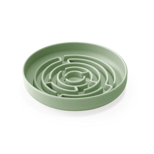 Anti Schling Napf für Hunde und Katzen I Slow Feeder I Leckmatte Hund mit großem Saugnapf I Schleckmatte Katze für Nassfutter (Hellgrün) von YEICXOH