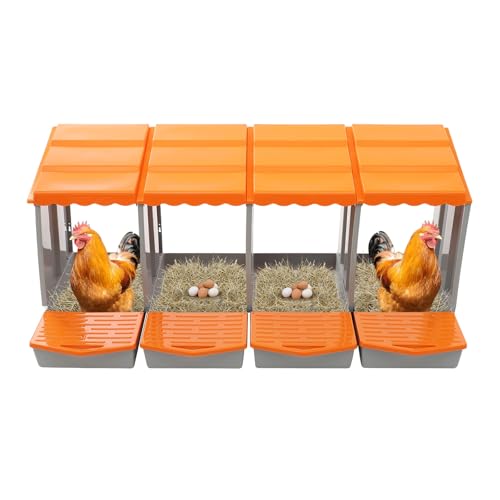 Hühner Nistkasten, 4 Löcher Roll Away Metall HühnerR Eier Lege Nistkästen mit Deckelabdeckung, Robustes Hühner Legenest mit Auffangschale & Lüftungsgitter - Hühnernest Abrollnest für Wandmontage Hühner Nistkasten, 4 Löcher Roll Away Metall HühnerR Eier Lege Nistkästen mit Deckelabdeckung, Robustes Hühner Legenest mit Auffangschale & Lüftungsgitter - Hühnernest Abrollnest für Wandmontage von YEITBY