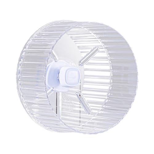Hamster-Trainingsräder, Käfigzubehör für Ratten, Rennmäuse, andere Kleintiere, transparent, 21 cm, ohne Ständer von YEJBBUC